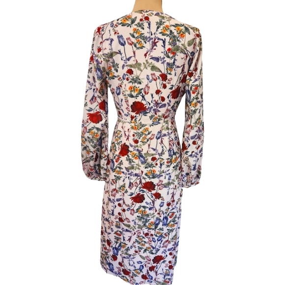 CHELSEA 28 Floral Print Wrap Midi Dress - Size 4 - Picture 8 of 12